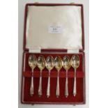 CASED SET OF 6 STERLING SILVER TEASPOONS WITH SHEFFIELD ASSAY MARKS, MAKER MARKS FOR FRANCIS