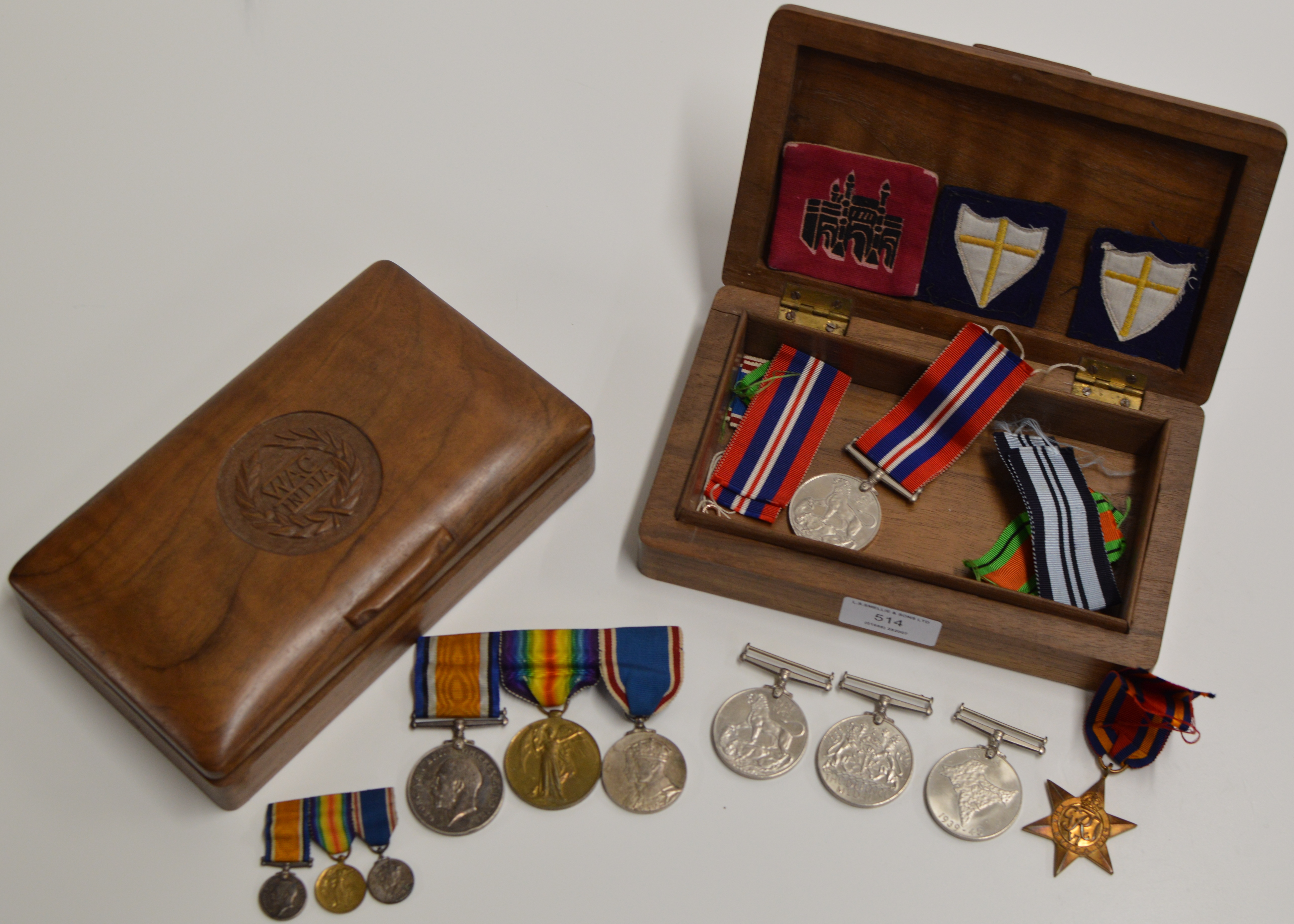 GROUP OF 3 WORLD WAR 1 MEDALS - ENG. S. LT. J.H. MACKAY. R.N.R, WITH CORRESPONDING DRESS MEDALS, SET