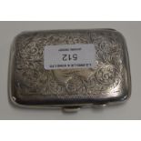 A SMALL ENGINE TOOLED BIRMINGHAM STERLING SILVER CIGARETTE CASE