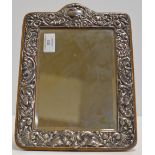 11½" X 8½" EDWARDIAN ART NOUVEAU STERLING SILVER FRAMED MIRROR OR PICTURE FRAME, WITH CHESTER