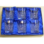 BOXED SET OF 6 EDINBURGH CRYSTAL "CONTINENTAL COLLECTION" WHISKY TUMBLERS