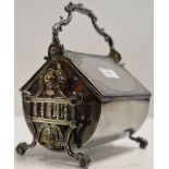 ORNATE VICTORIAN EPNS DOUBLE SIDED BISCUIT BOX