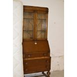 OAK 3 DRAWER BUREAU BOOKCASE