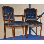 PAIR OF REPRODUCTION MAHOGANY CARVER CHAIRS