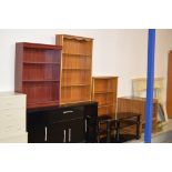 3 VARIOUS OPEN BOOKCASES & TV STAND