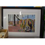 SMALL FRAMED STEVEN BROWN PRINT