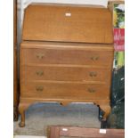 OAK 3 DRAWER WRITING BUREAU