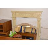 FIRE SURROUND WITH FIRE INSERT & MATCHING OVER MANTLE MIRROR