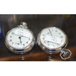 2 CHROME FINISHED POCKET WATCHES