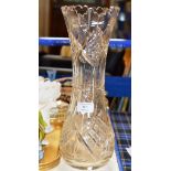 LARGE CUT CRYSTAL VASE