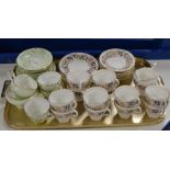 TRAY WITH 2 PART TEA SETS, AYNSLEY & PARAGON