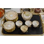 TRAY CONTAINING QUANTITY LIMOGES STYLE TEA WARE