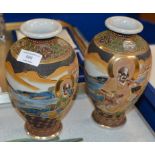 PAIR OF JAPANESE SATSUMA POTTERY VASES