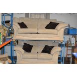 2 PIECE MODERN FABRIC LOUNGE SUITE COMPRISING 3 SEATER SETTEE & 2 SEATER SETTEE