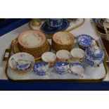 TRAY WITH QUANTITY TEA WARE, SPODE & ALMA