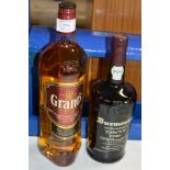 GRANTS SCOTCH WHISKY - 1 LITRE, 40% VOL & BURMESTER TAWNY PORT - 750ML, 19% VOL