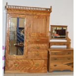 LARGE PINE COMBINATION WARDROBE WITH SIMILAR DRESSING CHEST