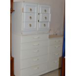 PAIR OF MODERN 3 DRAWER BEDSIDE CHESTS & 5 DRAWER CHEST WITH MATCHING 4 DRAWER CHEST