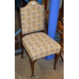 MAHOGANY SINGLE CHAIR IN FLORAL COVERING