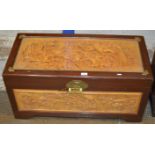 ORIENTAL BLANKET BOX WITH GLASS PRESERVE & BRASS FITTINGS