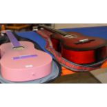 2 MODERN ACOUSTIC GUITARS WITH CARRY BAGS
