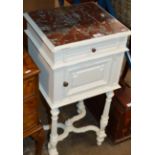 PAINTED UNIT WITH ROUGE MARBLE TOP