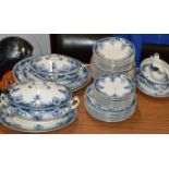 QUANTITY PONTNEY BLUE & WHITE DINNER WARE