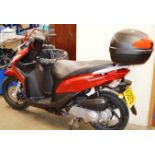 MOTORCYCLE - HONDA NSC 50 WH C PETROL ENGINE MOTORCYCLE IN RED, REGISTRATION SD13 0GR, APPROXIMATELY