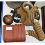 VINTAGE GAS MASK AND NOVELTY MONEY BANK