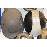 2 VINTAGE JOCKEY STYLE HELMETS