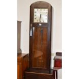 MAHOGANY STAINED GRANDFATHER CLOCK