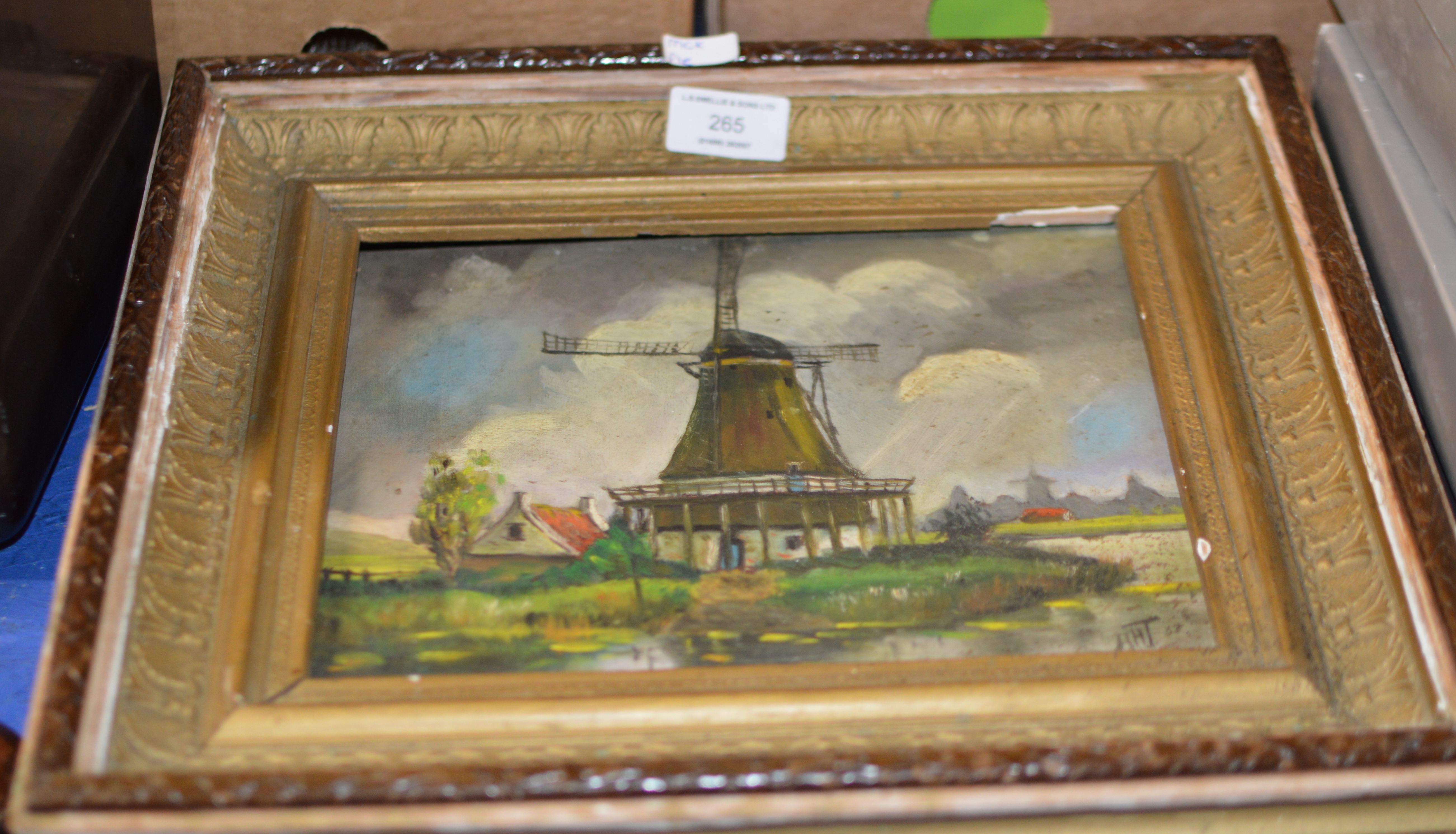 SMALL GILT FRAMED PAINTING - DUTCH SCENE