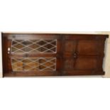 MAHOGANY CORNER UNIT WITH LEADED GLASS DOORS