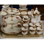 QUANTITY OF VARIOUS ROYAL ALBERT TEAWARE, OLD COUNTRY ROSE & FOLEY CAKE STAND