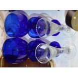 BRISTOL BLUE GEORGIAN RUMMER & VARIOUS OTHER GLASSES