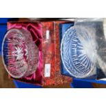 2 CRYSTAL BOWLS IN BOX