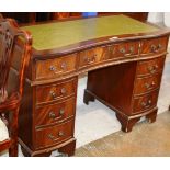 MAHOGANY WRITING DESK WITH LEATHER TOP