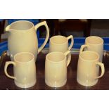 6 PIECES OF K.M. WEDGEWOOD COMPRISING JUG & 5 TANKARDS