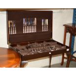 CANTEEN CUTLERY TABLE WITH VARIOUS CUTLERY