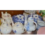 TRAY CONTAINING 4 TEAPOTS, WATER JUG & 2 LIDDED TUREENS