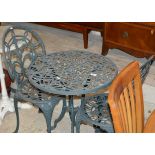 METAL GARDEN TABLE & 2 CHAIRS