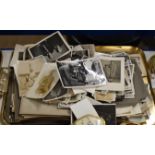 TRAY CONTAINING QUANTITY OF VARIOUS OLD PHOTOGRAPHS