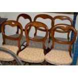 SET OF 6 MAHOGANY BALLOON BACK CHAIRS