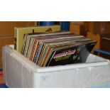 BOX WITH VARIOUS LP & SINGLE RECORDS