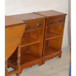 PAIR OF REPRODUCTION YEW WOOD SINGLE DRAWER UNITS