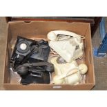 BOX CONTAINING VARIOUS VINTAGE TELEPHONES