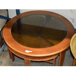 TEAK COFFEE TABLE WITH UNDER TABLES
