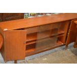 TEAK GLASS FRONTED BOOKCASE