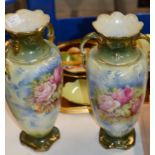 PAIR OF DECORATIVE POTTERY VASES