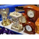 3 MANTLE CLOCKS, DOME CLOCK & ONE OTHER
